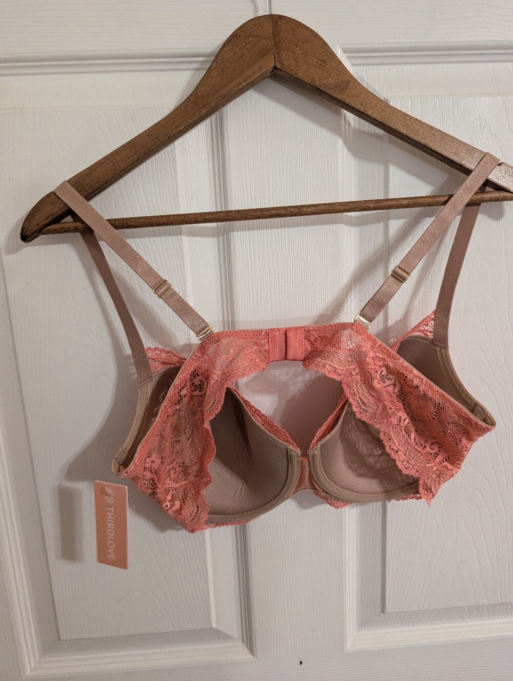 New Thirdlove 24/7 Bra Womens Pink Lace Balconette Underwire Size 38B 1/2 NWT - Picture 2 of 6